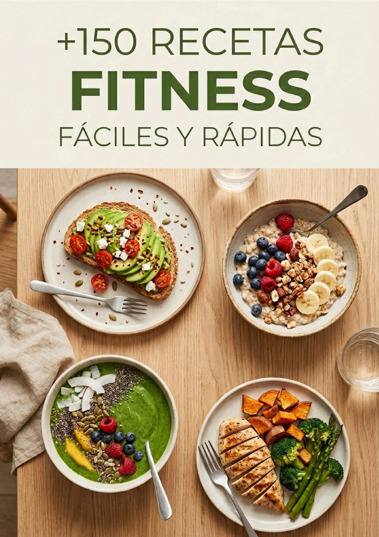+150 Recetas Fitness Fáciles y Rápidas - Recetas simples, reales y saludables para todos los días.